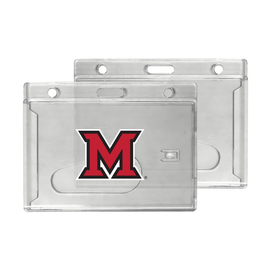 Miami University of Ohio Officially Licensed Clear View ID Holder - Collegiate Badge Protection Image 1