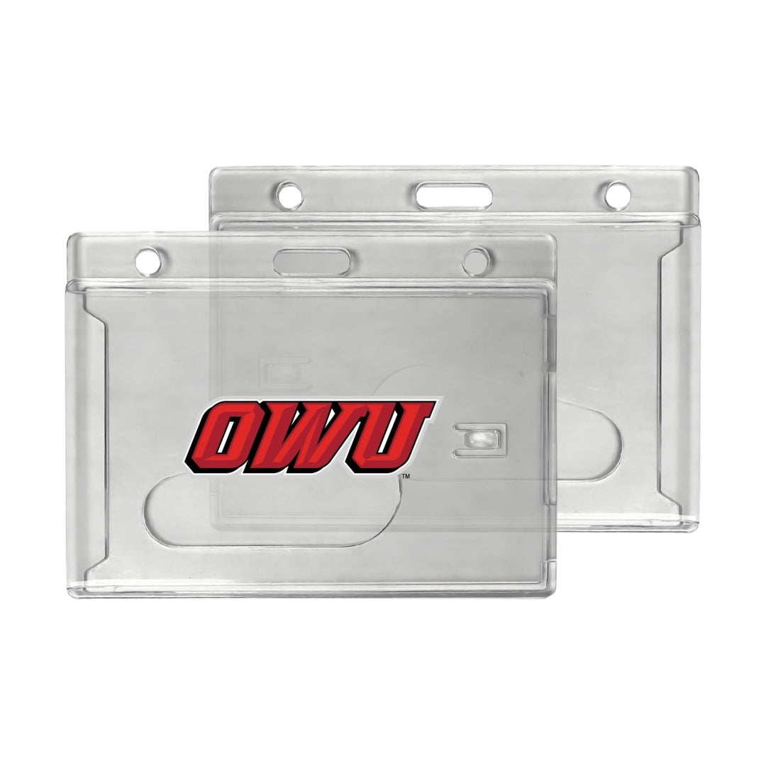 Ohio Wesleyan University Officially Licensed Clear View ID Holder - Collegiate Badge Protection Image 1