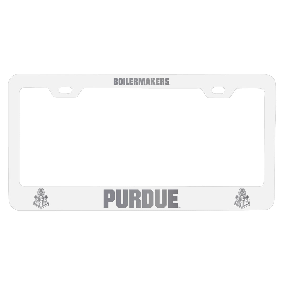 Purdue Boilermakers NCAA Laser-Engraved Metal License Plate Frame - Choose Black or White Color Image 2