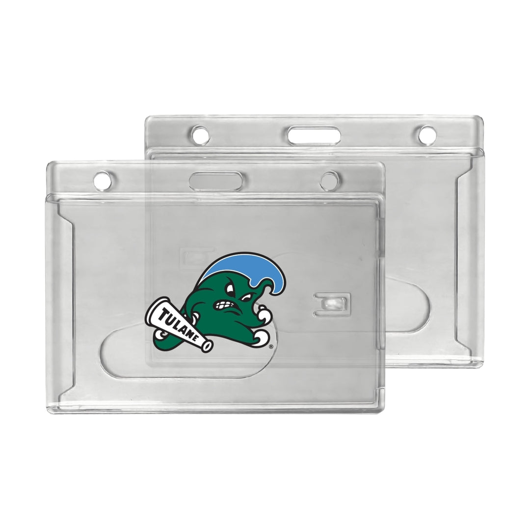 Tulane University Green Wave Officially Licensed Clear View ID Holder - Collegiate Badge Protection Image 1