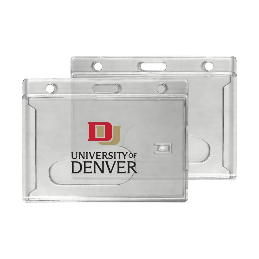 University of Denver Pioneers Officially Licensed Clear View ID Holder - Collegiate Badge Protection Image 1