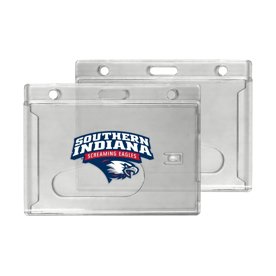 University of Southern Indiana Officially Licensed Clear View ID Holder - Collegiate Badge Protection Image 1