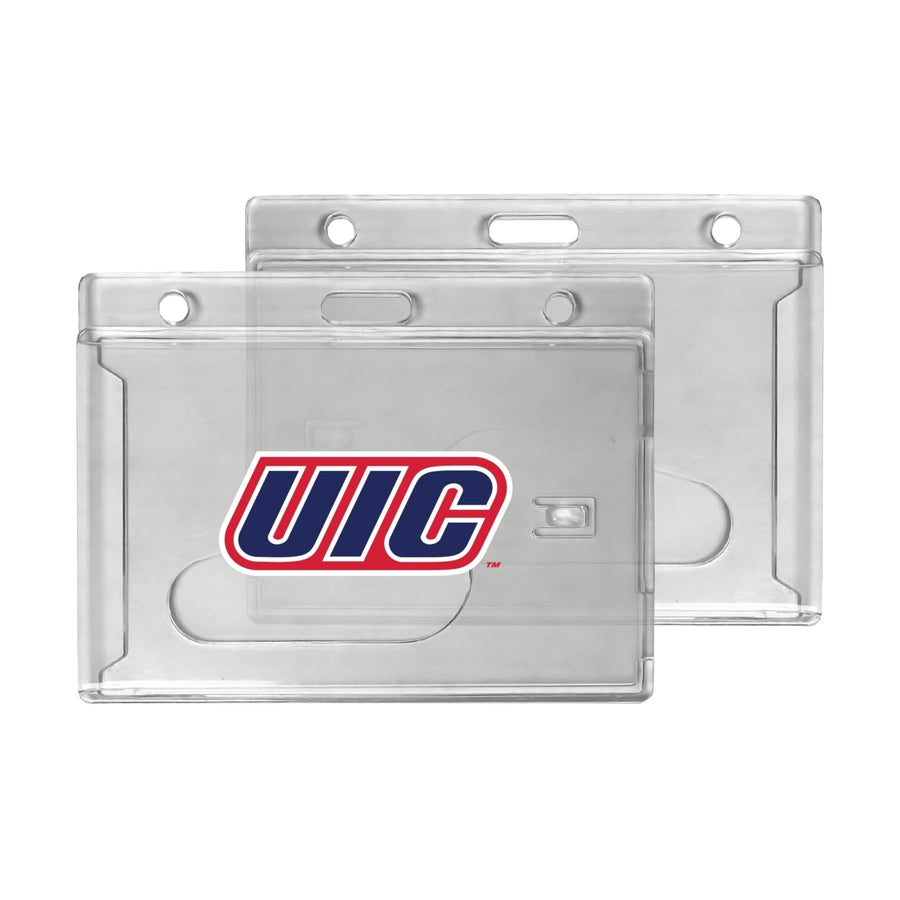 University of Illinois at Chicago Officially Licensed Clear View ID Holder - Collegiate Badge Protection Image 1