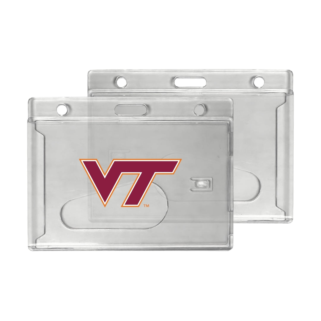 Virginia Tech Hokies Officially Licensed Clear View ID Holder - Collegiate Badge Protection Image 1