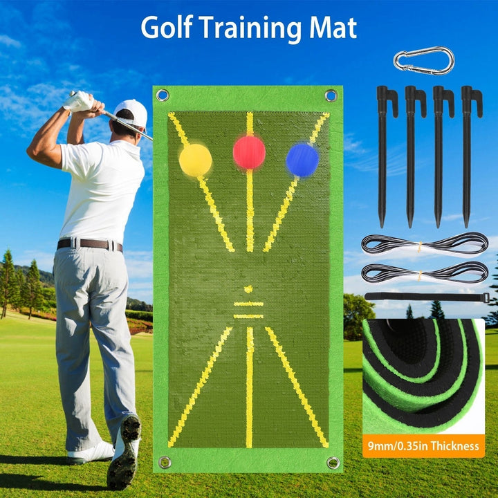 18.85x9.25x0.35in Golf Training Mat for Swing Detection Batting Path Feedback Practice Pad Portable Rolling Golf Image 2