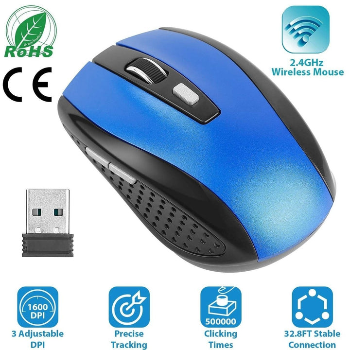 2.4G Wireless Gaming Mouse Optical Mice with Receiver 3 Adjustable DPI 6 Buttons Image 1