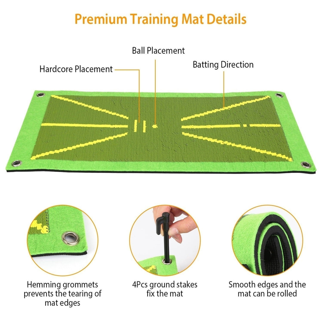 18.85x9.25x0.35in Golf Training Mat for Swing Detection Batting Path Feedback Practice Pad Portable Rolling Golf Image 4