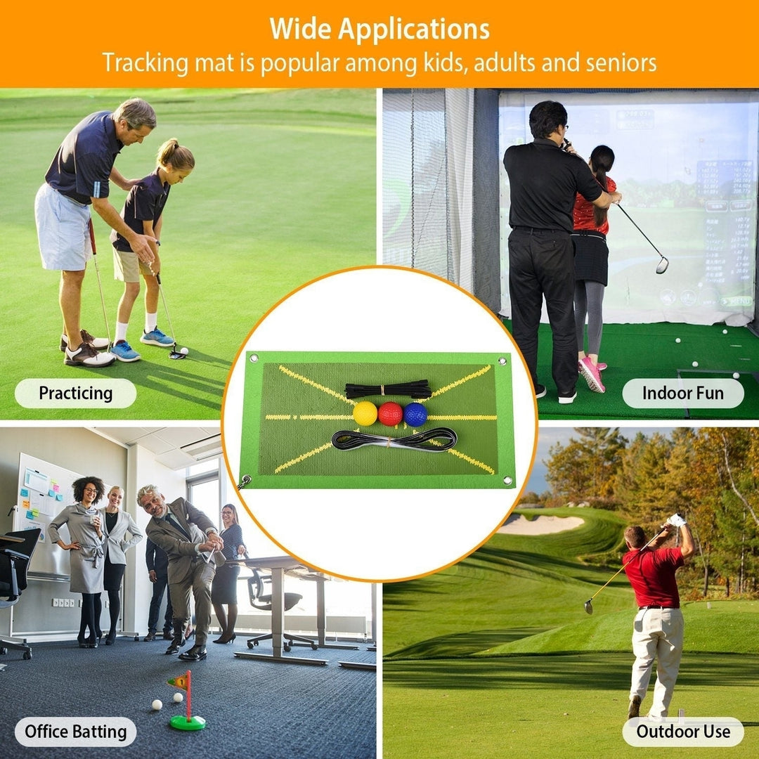 18.85x9.25x0.35in Golf Training Mat for Swing Detection Batting Path Feedback Practice Pad Portable Rolling Golf Image 8