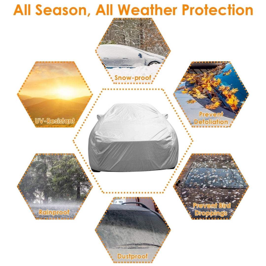 189x69x47in Full Car Cover All Weather UV Protection Automotive Cover 170T Outdoor Universal Full Cover Image 4