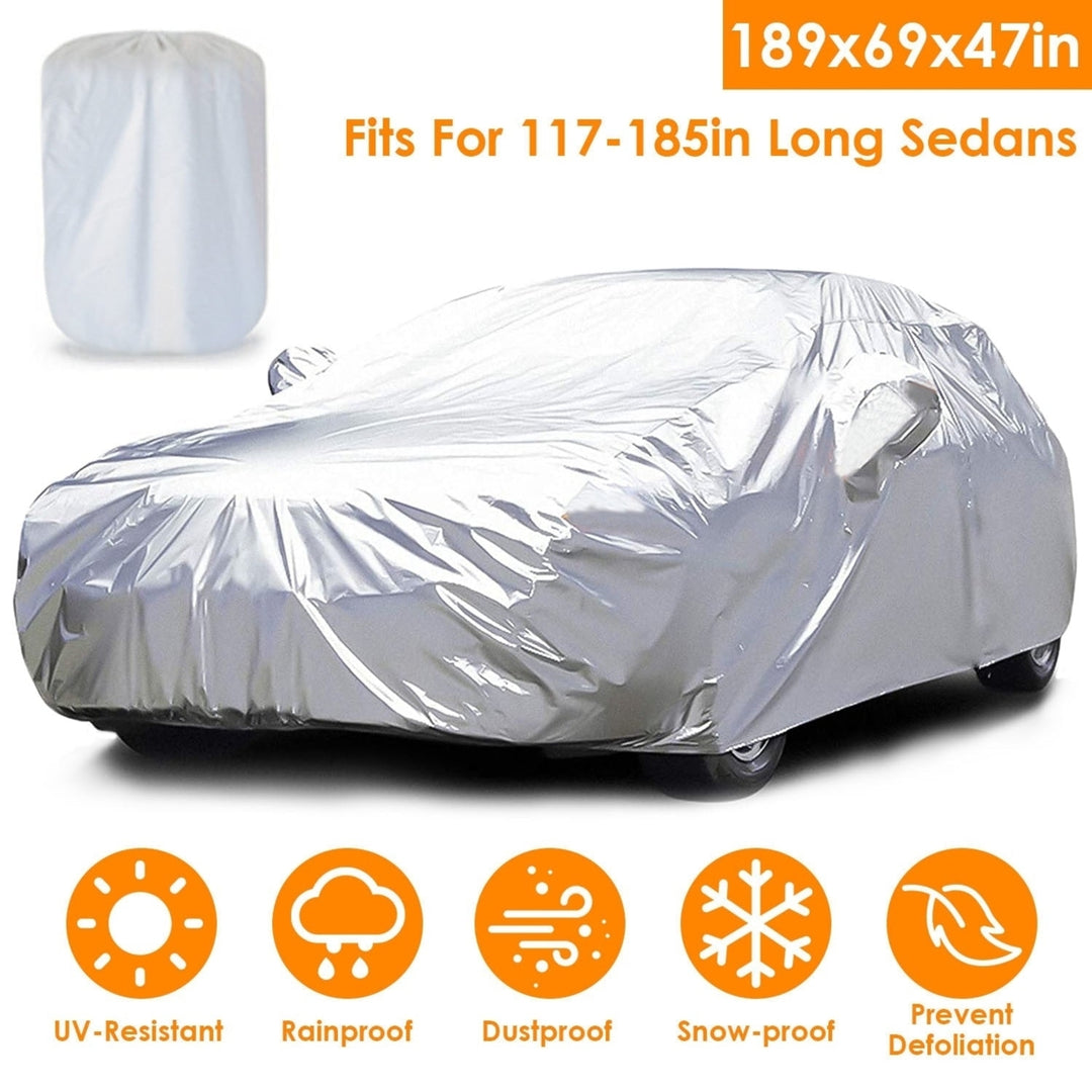 189x69x47in Full Car Cover All Weather UV Protection Automotive Cover 170T Outdoor Universal Full Cover Image 8