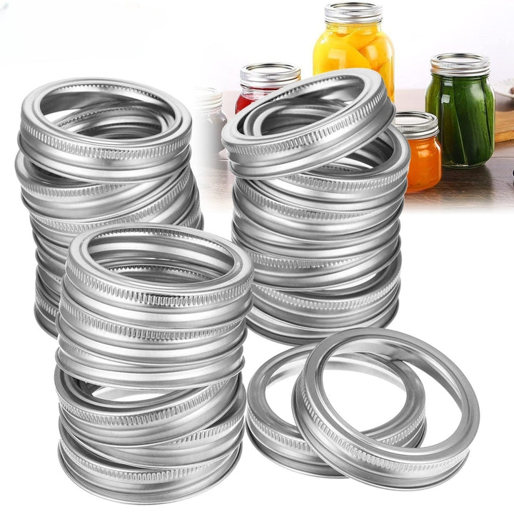 24 Pcs Regular Mouth Canning Jar Metal Rings Split-Type Jar Bands Replacement Image 1