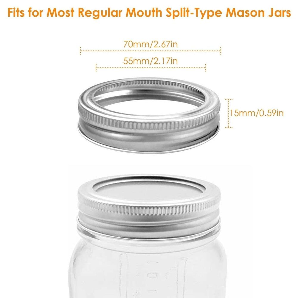 24 Pcs Regular Mouth Canning Jar Metal Rings Split-Type Jar Bands Replacement Image 2