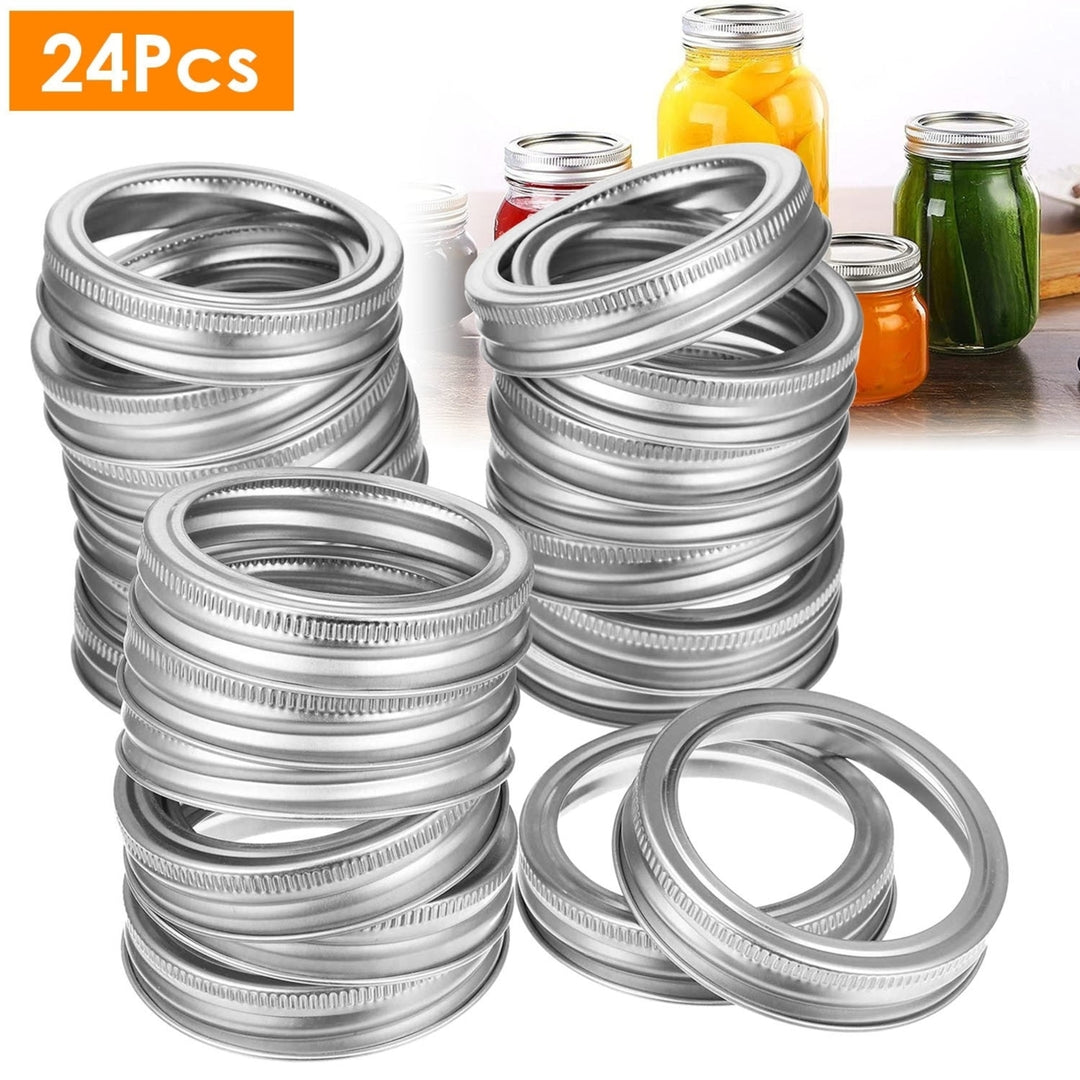 24 Pcs Regular Mouth Canning Jar Metal Rings Split-Type Jar Bands Replacement Image 8