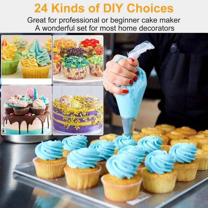 24Pcs Cake Decorating Supplies kit Stainless Steel DIY Baking Supplies Icing Tips Image 4