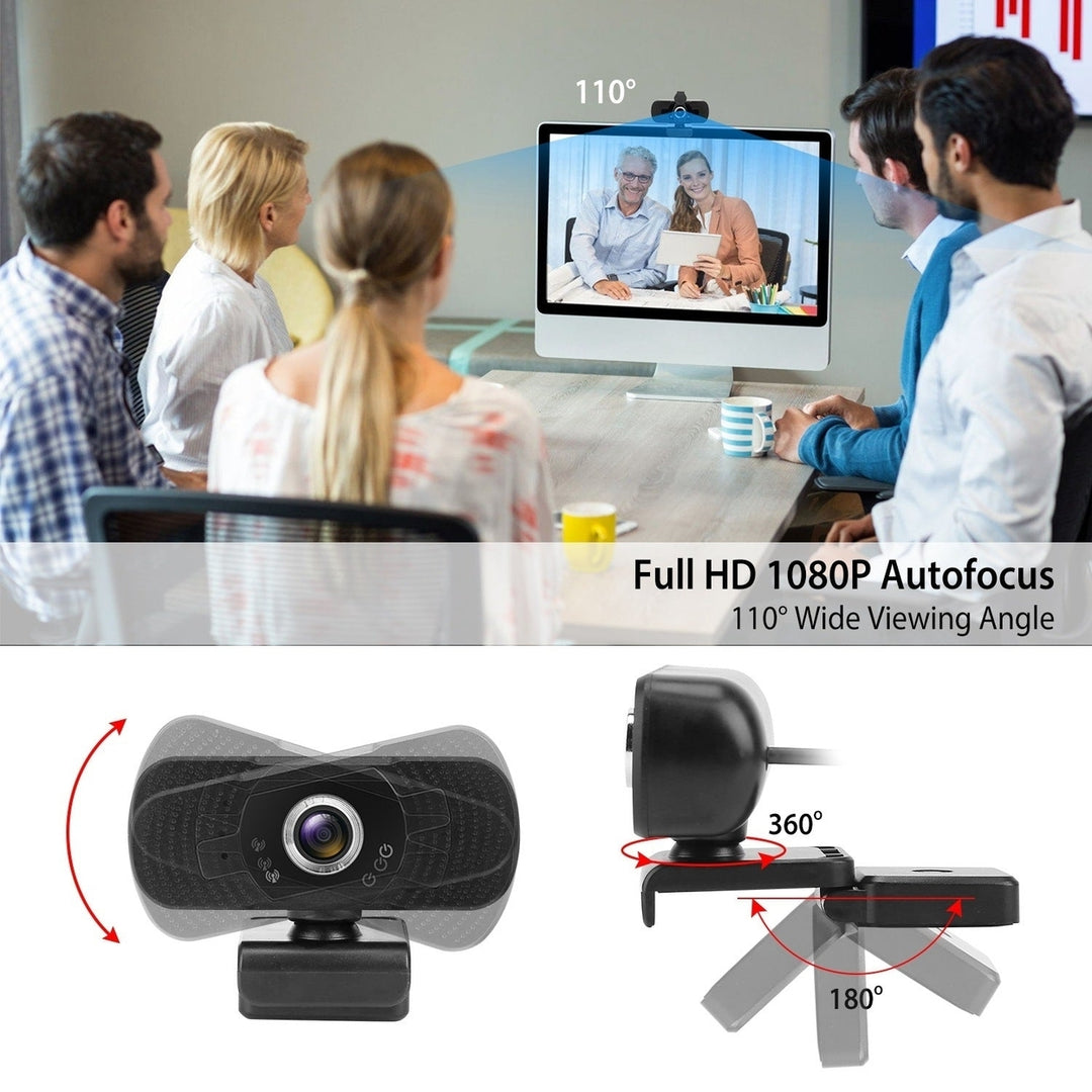 1080P USB Webcam with Microphone Privacy Cover Rotatable Clip Streaming USB Camera Plug And Play Image 4