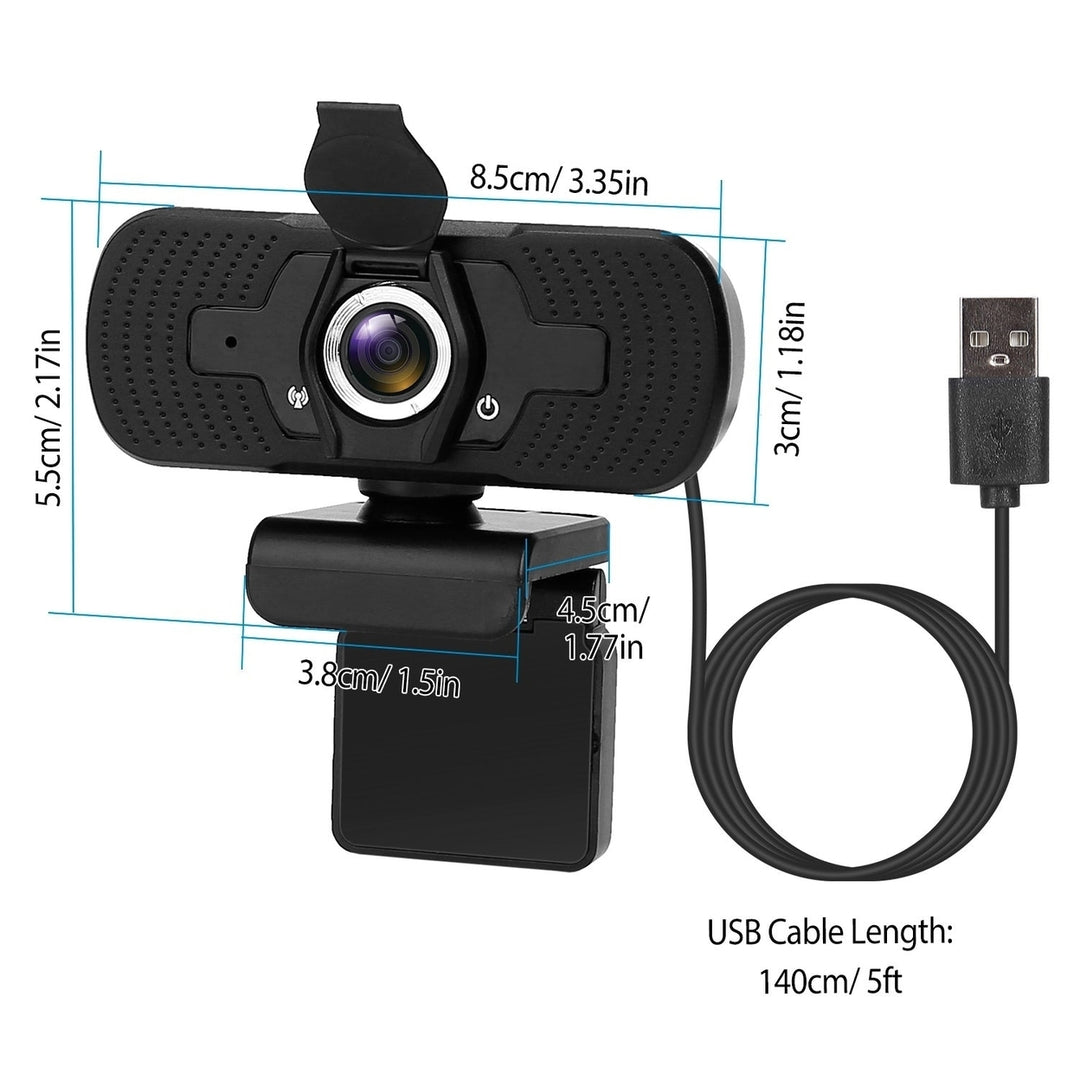 1080P USB Webcam with Microphone Privacy Cover Rotatable Clip Streaming USB Camera Plug And Play Image 8