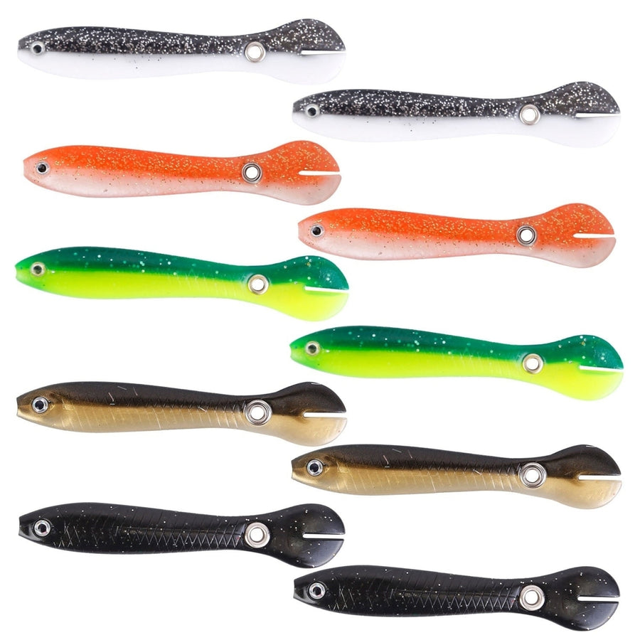 10Pcs Soft Fishing Lures Realistic Bass Loach Swimming Lure Image 1