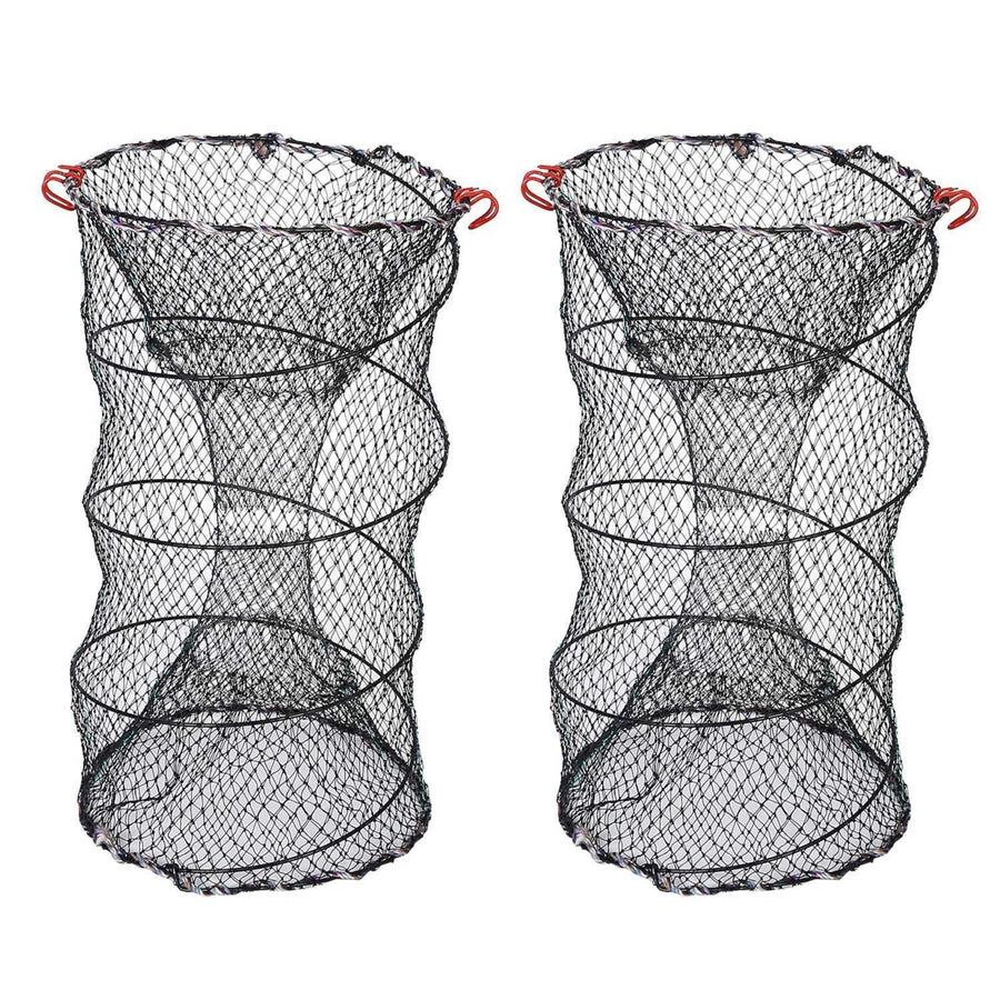 2Pcs Crab Trap Bait Nets Shrimp Prawn Crayfish Lobster Bait Fishing Pot Cage Basket 22x11.8in Image 1