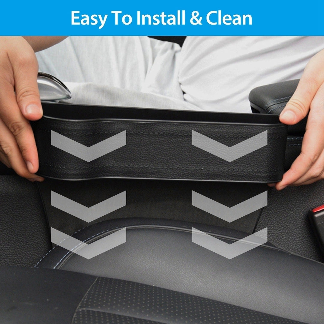 2Pcs Car Console Side Organizer Car Seat Gap Storage Box Pocket Organizer Seat Gap Filler Catch Caddy Image 7