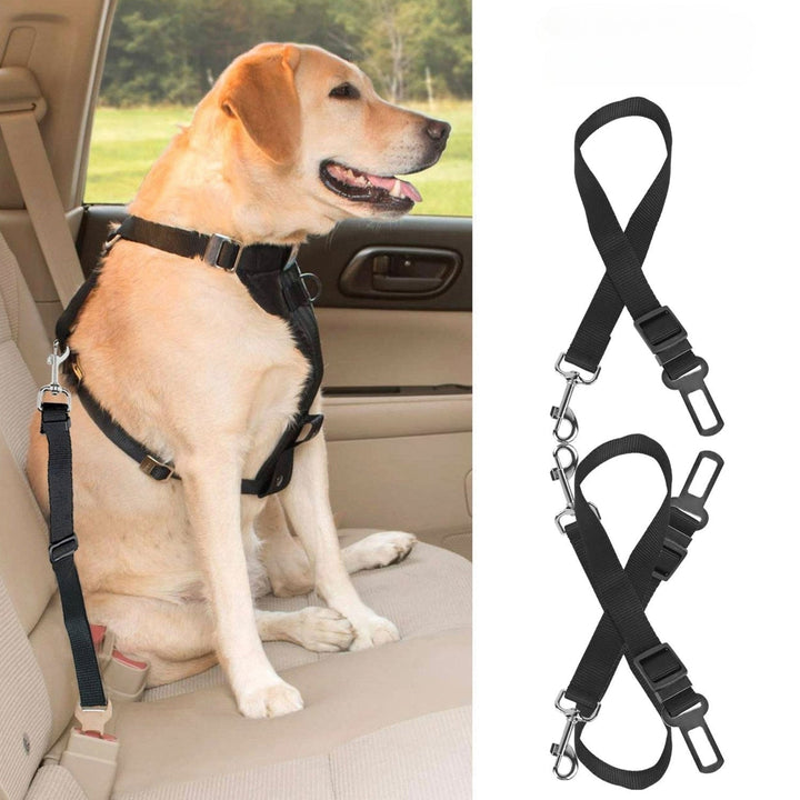 2Pcs Pet Dog Seat Belt Leash Adjustable Pet Dog Cat Safety Leads Harness Image 1