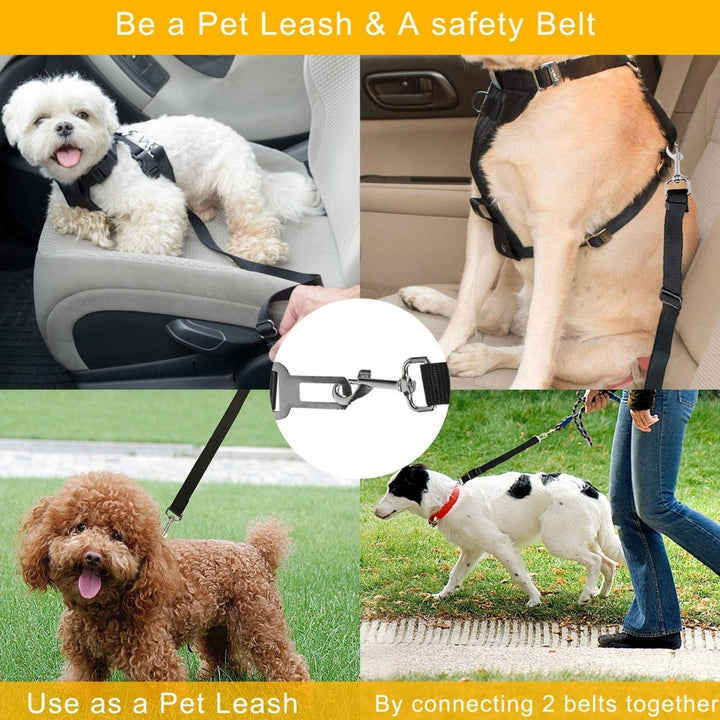 2Pcs Pet Dog Seat Belt Leash Adjustable Pet Dog Cat Safety Leads Harness Image 7