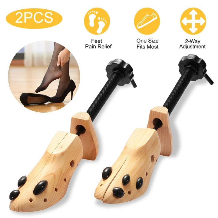 2Pcs Shoe Stretcher 2-Way Shoe Widener Expander Shoe Tree Adjustable Length Width Image 2