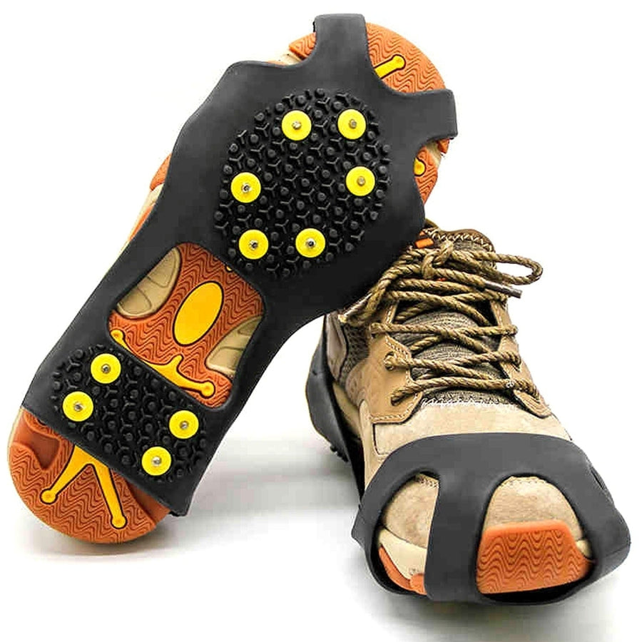 Ice Snow Grips Anti Slip Over Shoe Spikes Boot Traction Cleat Portable Ice Grippers Image 1