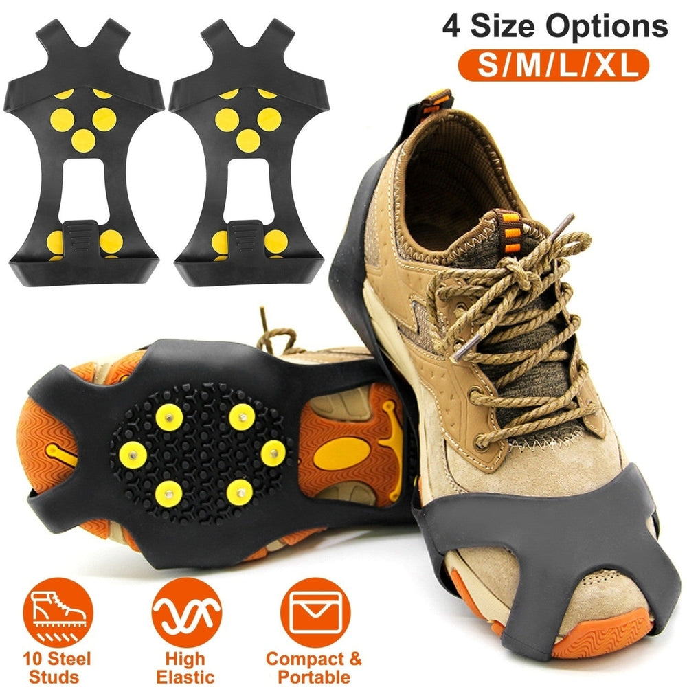 Ice Snow Grips Anti Slip Over Shoe Spikes Boot Traction Cleat Portable Ice Grippers Image 2