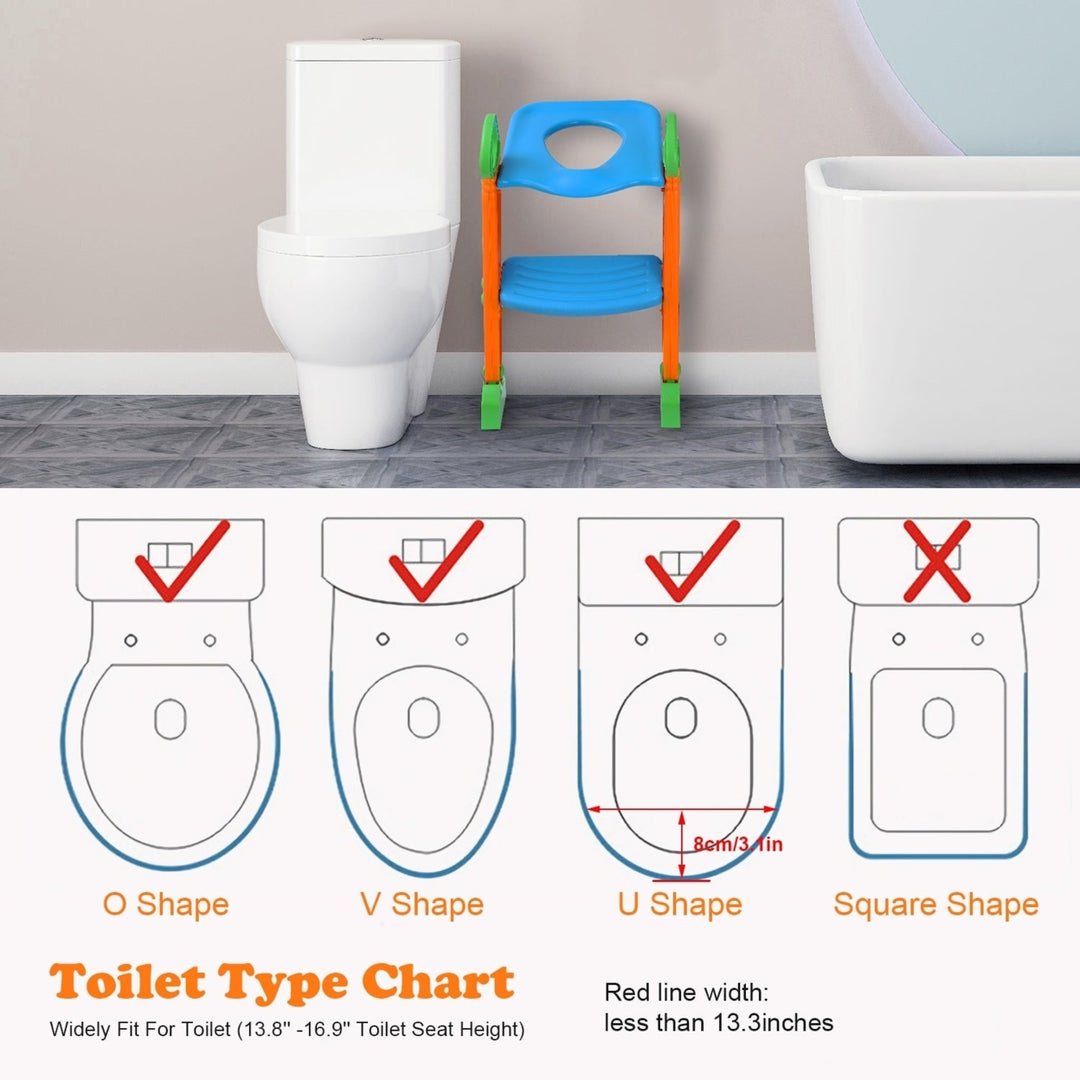 Potty Training Toilet Seat with Steps Stool Ladder For Children Baby Foldable Splash Guard Toilet Trainer Image 8