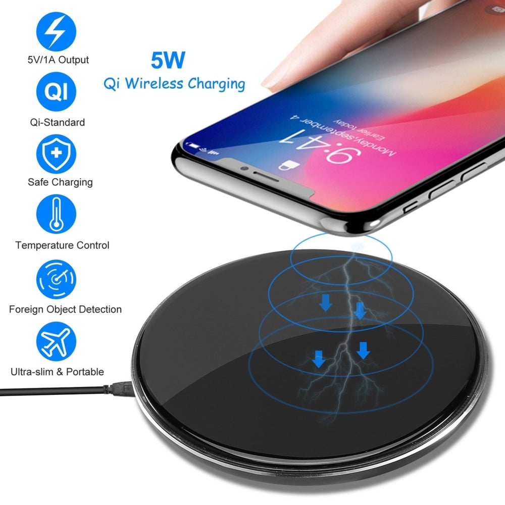 Wireless Charger Qi Certified Ultra Slim 5W Charging Pad for iPhone XS MAX XR XS X 8 8 Plus Image 2