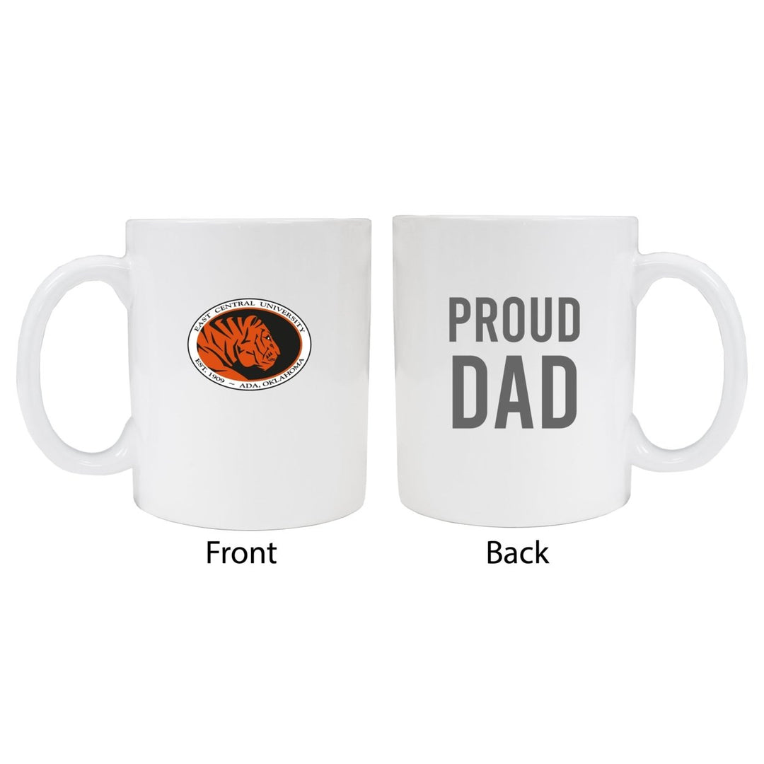 East Central University Tigers Proud Dad Ceramic Coffee Mug - White (2 Pack) Image 1