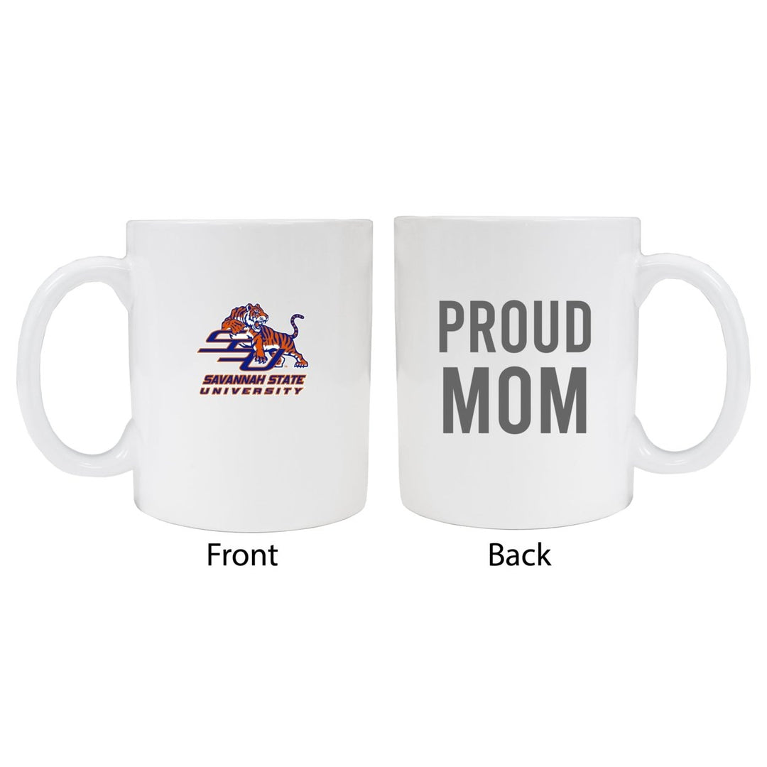 Savannah State University Proud Mom Ceramic Coffee Mug - White Image 1