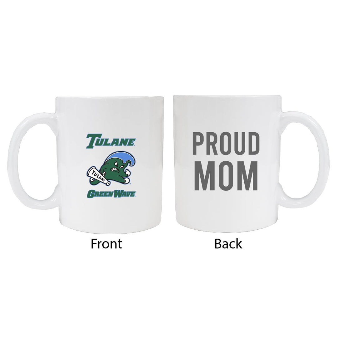 Tulane University Green Wave Proud Mom Ceramic Coffee Mug - White Image 1