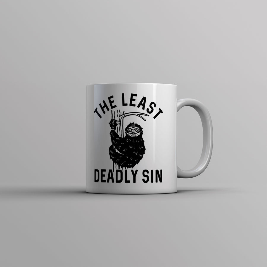 The Least Deadly Sin Mug  Funny Lazy Sloth Joke Novelty Cup-11oz Image 1