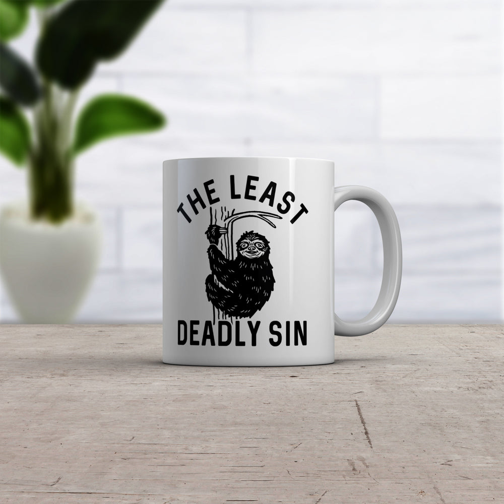 The Least Deadly Sin Mug Funny Lazy Sloth Joke Novelty Cup-11oz Image 2