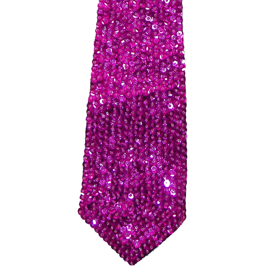 Sequin Neck Tie Fushia Hot Pink Image 1