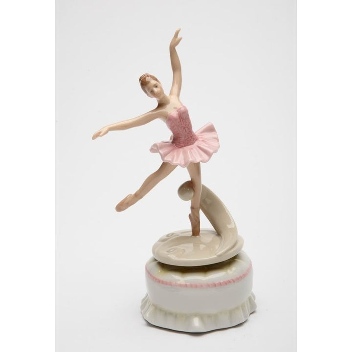 Ceramic Spinning Ballerina Music Box 3.375x3x7 inches Daughter Image 3