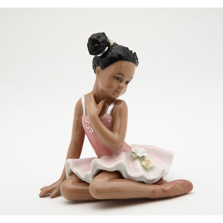 African American Ballerina Figurine Pink Dress 4.25 inches Gift Image 3