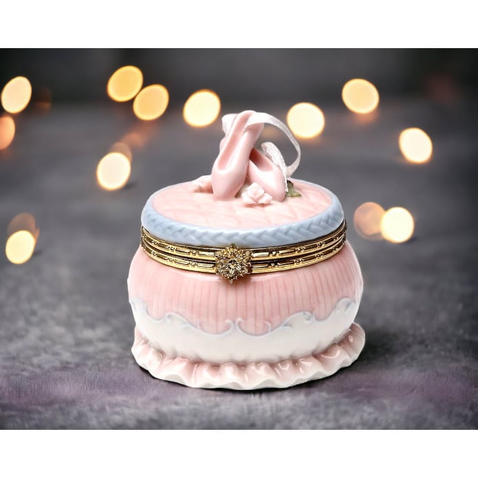 Ceramic Ballerina Shoe Hinge Box Home D cor  , Image 1