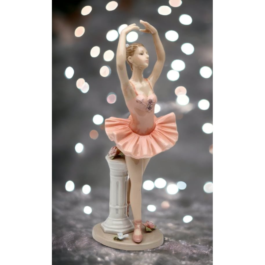 Ceramic Ballerina Dancing Figurine 7in Gift for Mother Daughter Dancer Image 1