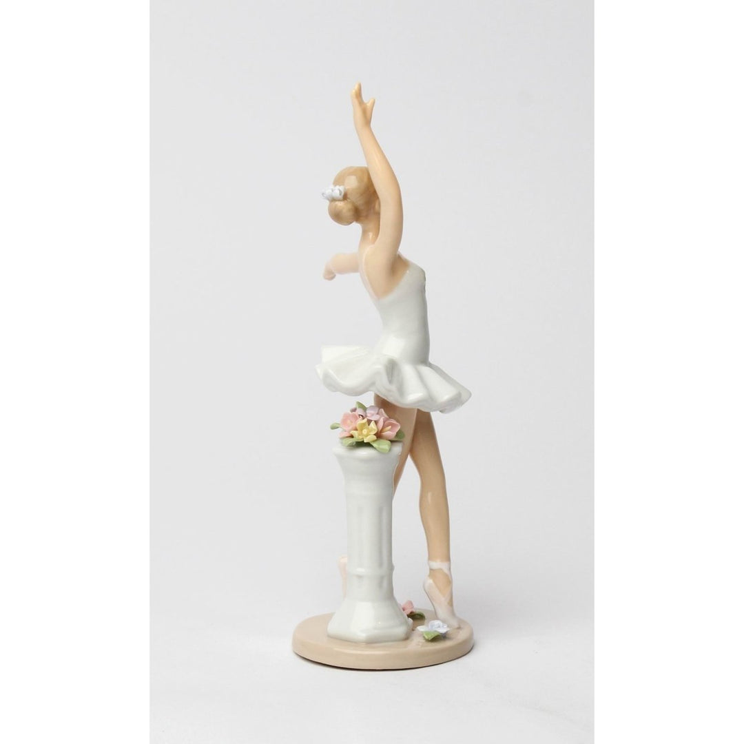 Ceramic Ballerina Figurine 4.25x3x7.25 Inches Image 3