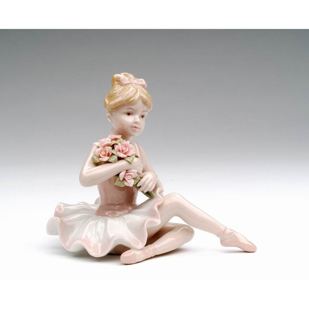 Ceramic Ballerina Figurine Pink Dress 5"  Daughter Image 3