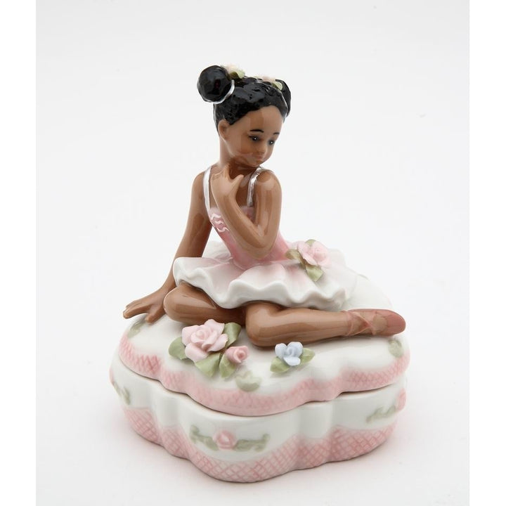 African American Ballerina in Pink Jewelry BoxHome Dcor, Image 3
