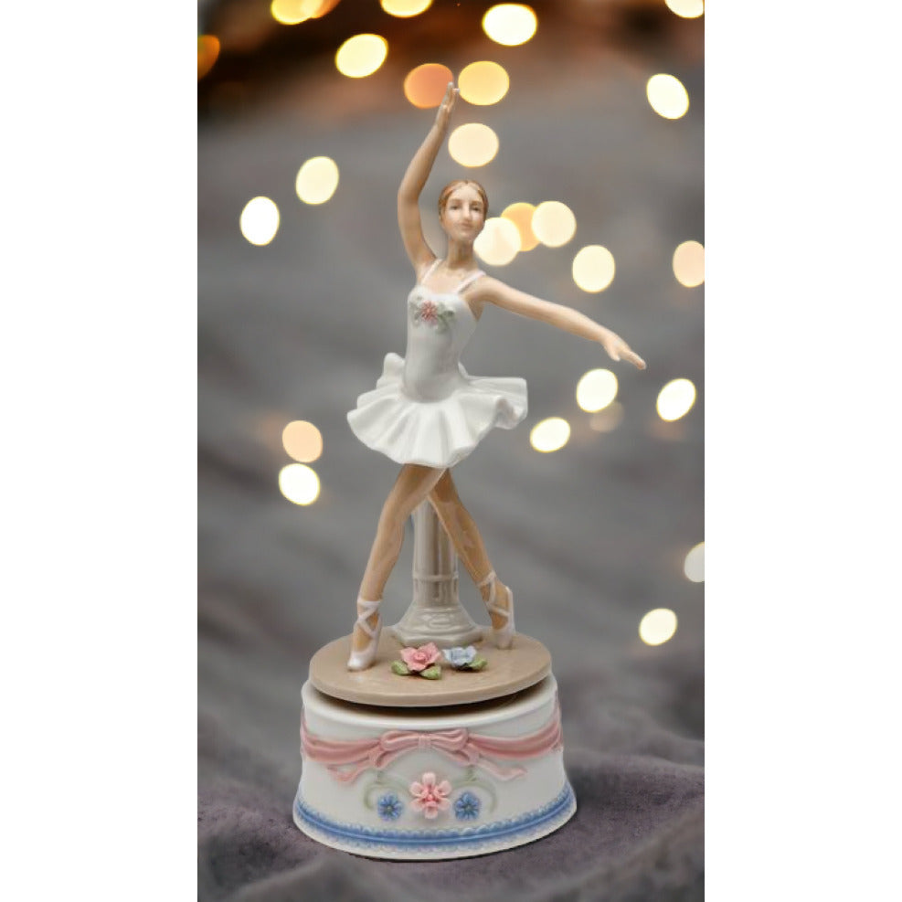 Ceramic Ballerina Music Box 4.5x3.5x9  Ballerina Image 1