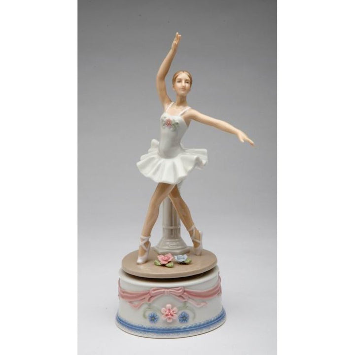 Ceramic Ballerina Music Box 4.5x3.5x9  Ballerina Image 3