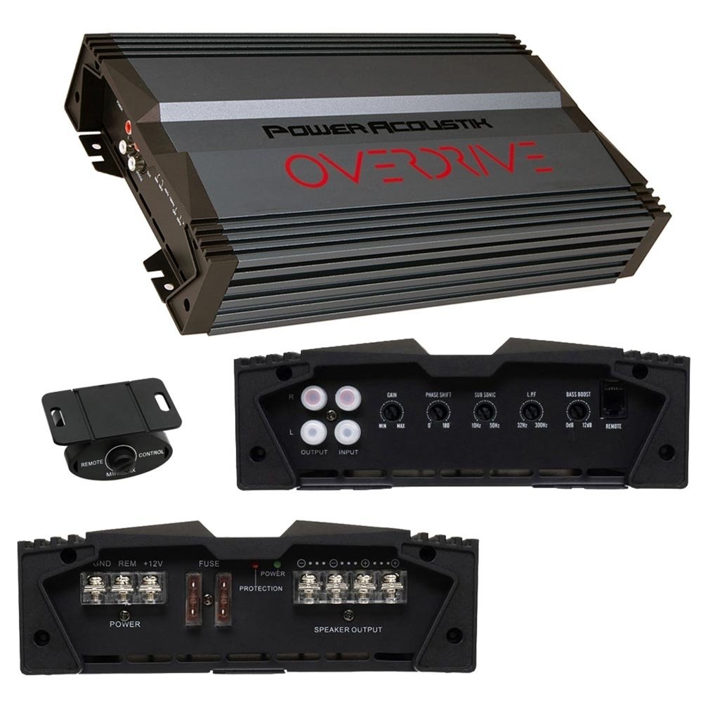 Power Acoustik OD13000 Mono A/B Amplifier 3000W Max 2 Ohm Stable Remote Bass Knob Image 1