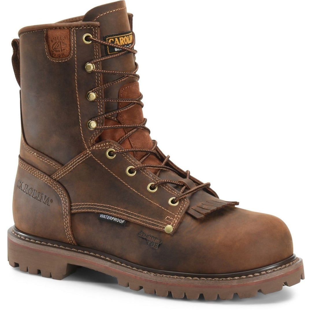 CAROLINA Mens 28 Series 8" Composite Toe Waterproof Work Boot Brown - CA8528  DARK BROWN Image 1