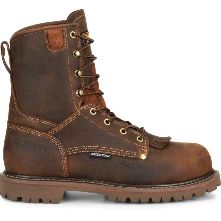 CAROLINA Mens 28 Series 8" Composite Toe Waterproof Work Boot Brown - CA8528  DARK BROWN Image 2