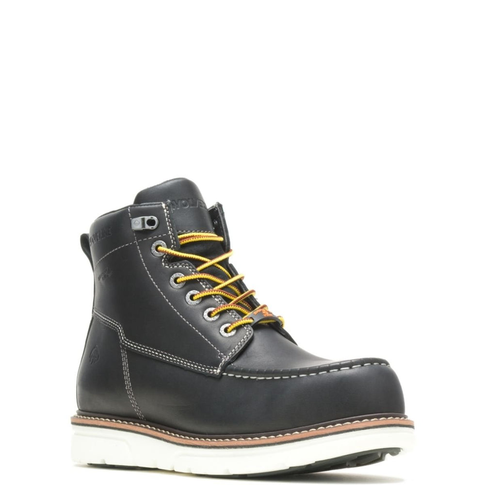 WOLVERINE Mens I-90 6" DuraShocks Moc Toe Soft Toe Work Boot Black/White - W200147 varies BLACK/WHITE Image 2