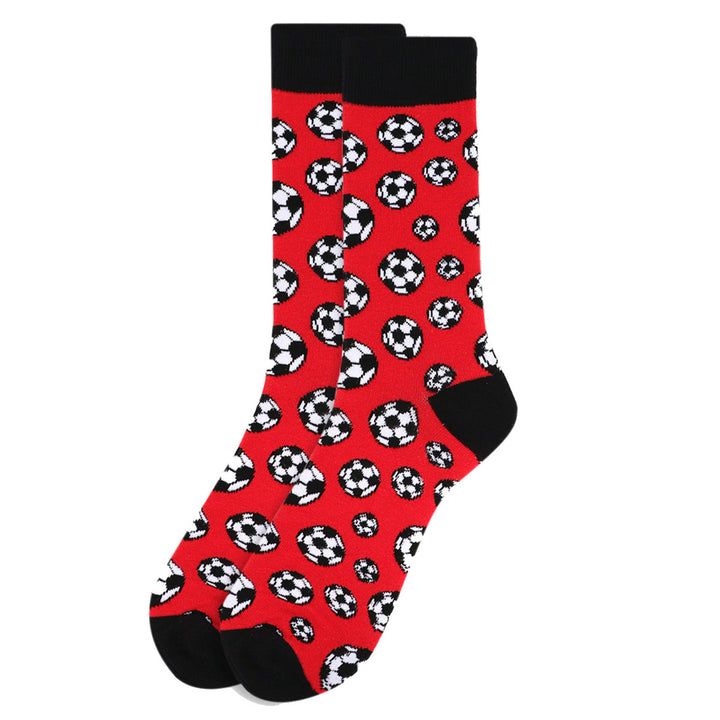 Novelty Socks Red Football Soccer Referee Socks Personalized Socks Crazy Fun Crew Socks Image 3